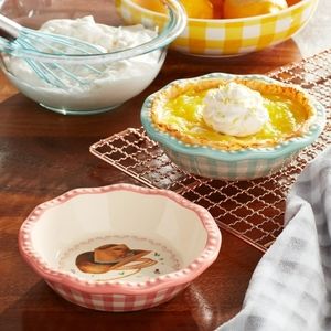 The Pioneer Woman Floral Medley 4.75-Inch Stoneware‎ Mini Pie Pans, Set of 2